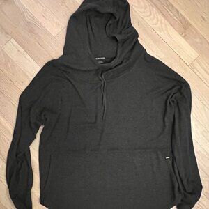 Like New Prana Sweater Hoodie Womens L Charcoal Grey Black